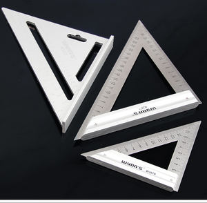 Règle triangulaire en alliage d'aluminium de 175 mm, rapporteur, équerre métrique, outil de mesure et de traçage pour le travail du bois, ruban à mesurer de 175 mm - Product Image 2