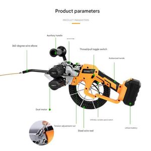 Wire Drawing Equipment Electrician's Lithium Battery Powered Pull Line <b>Stringing</b> Machine Electric Cable Cross Line Leading Tool - Product Image 2