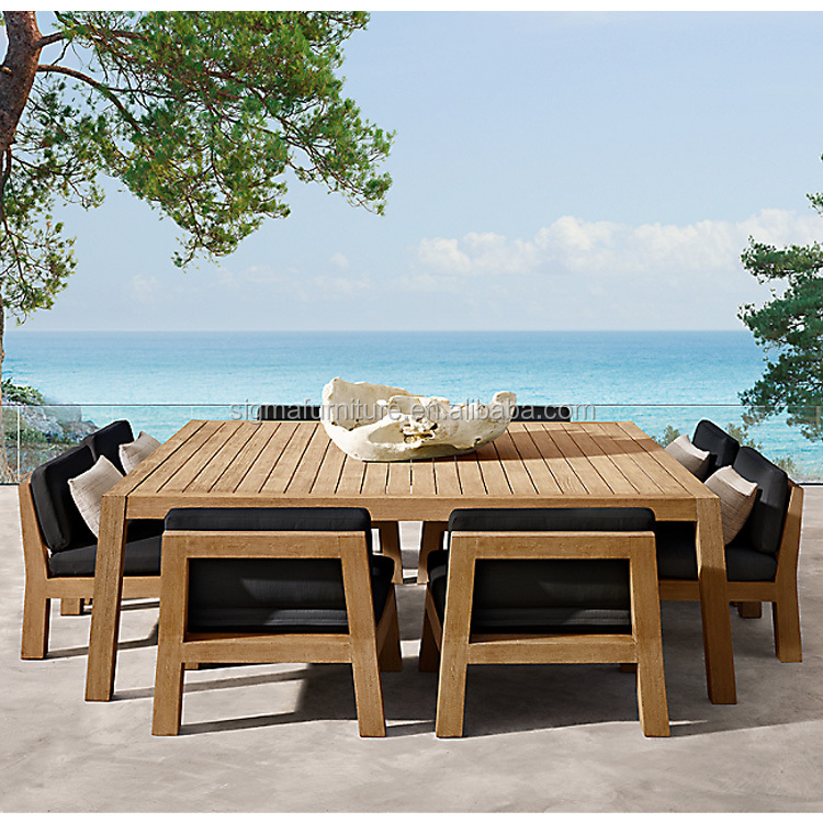 patio outdoor teak furniture garden furniture dining room sets teak square low dining table and low side chair