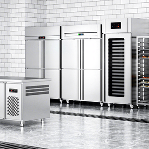 <span class=keywords><strong>Armoire</strong></span> de congélation en acier inoxydable à double/quatre portes, à refroidissement par air, sans givre, avec bac de rangement intégré pour le pain et les gâteaux - Product Image 5