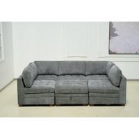 Coussin de siège confortable de couleur grise, ensemble de canapé modulaire de 6 pièces, design Thomasville