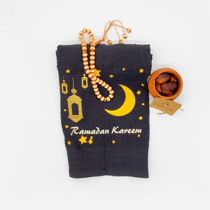 Vente en gros de mouchoirs en coton doux pour femmes, broderie, imprimés Ramadan Kareem, serviette de cuisine, Ramadan Mubarak, décoration festive pour la maison - Product Image 5