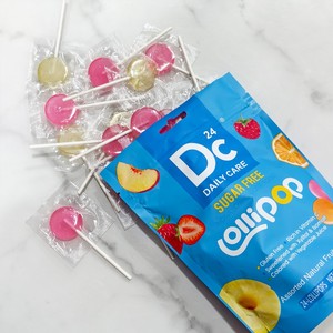 Sucettes fruitées sans sucre Collation saine avec xylitol, texture dure, adaptée aux dents, emballage en sac - Product Image 2