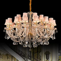 Lustre en cristal transparent K9 de forme créative DUOMEIJU, design floral, hauteur réglable, éclairage LED pour hôtel et salon