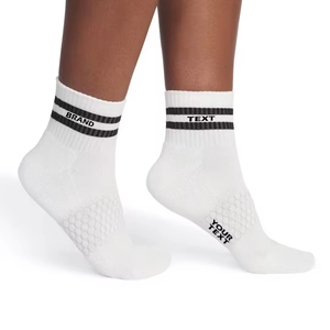 Custom High Elastic Rib Striped Breathable Unisex Sport <b>Sock</b> Good Quality Custom Knit Quarter Sport <b>Sock</b> Wholesale - Product Image 4