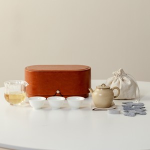 Set da Tè in Porcellana Bianca di Alta Qualità, Tradizionale Set da Tè Cinese Gongfu con Teiera Portatile <span class=keywords><strong>e</strong></span> 3 Tazze in Ceramica per Casa <span class=keywords><strong>e</strong></span> Viaggio - Product Image 2