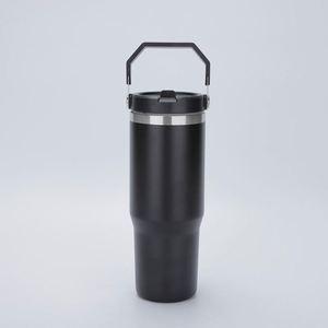แก้วกาแฟพกพาสแตนเลสพร้อมหูจับสะดวกสบาย ขนาด 30 ออนซ์ เก็บอุณหภูมิได้ เหมาะสำหรับสำนักงานและในรถยนต์ - Product Image 3