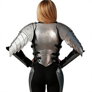 Costume de guerrier en acier inoxydable plaqué argent, forme irrégulière, poli, tendance - Product Image 4