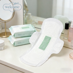 Article avec livraison gratuite, vente en gros Alibaba, marque privée, serviettes hygiéniques écologiques pour femmes, biodégradables, en coton biologique - Product Image 4