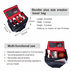 2025 nouveau Design Durable multi-fonctionnel ajustement 4 paires Sports de plein air sac de sport Duffle Sneaker sac - Product Image 6