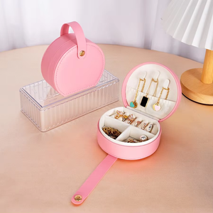 High Quality Luxurious Custom PU Leather Mini Portable Jewelry Box Carton Earrings Necklaces Rings Travel Storage Gift Organizer - Product Image 2
