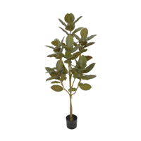 Plante artificielle de 1,7 m en faux caoutchouc, feuillage vert bronze, style ficus, pour la décoration de restaurants, studios, showrooms, villas et appartements