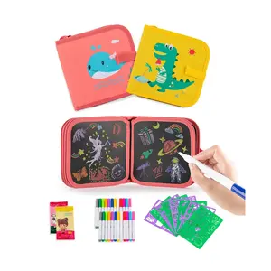 Hot Sale Erasable Doodle Book Drawing Pads With 12 Watercolor Pens Children Magic Drawing Book Kids Painting Set