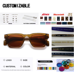 Gafas de Sol de Acetato con Marco Cuadrado Completo, Polarizadas, Anti-Radiación, de Diseño de Lujo y Alta Calidad, con Logotipo Personalizado, UV400, Unisex - Product Image 2