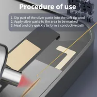 LANRUI J9 Pâte d'argent nano-conductrice à faible résistance pour réparation d'écran iPhone Android Câble de ligne vert/jaune Téléphone portable