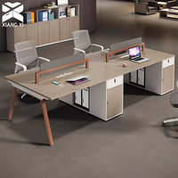 Bureau de travail moderne pour 4 à 6 personnes, table de bureau modulaire pour espace ouvert, mobilier de bureau