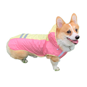 Two Legged Pet <b>Dog</b> Raincoat <b>Light</b> Green And <b>Light</b> Pink Reflective Four Seasons Corgi Shiba Inu Rain Clothes - Product Image 5