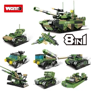 WOMA TOYS-construcción de la fuerza militar, 8 en 1, bloques de construcción pequeños, modelo, plástico, piezas, descompresión, juego, rompecabezas, bricolaje