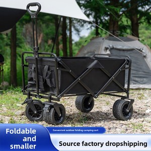 Chariot de <span class=keywords><strong>camping</strong></span> extérieur pliable en fer de grande taille à ouverture arrière, avec roues pivotantes, portable, idéal pour la vente ambulante et les marchés nocturnes - Product Image 5
