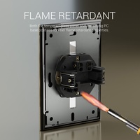 Prise murale double allemande Schuko en verre trempé de 3 mm 120*86, norme européenne, avec protection anti-effraction