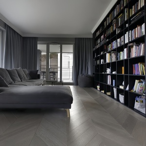 <span class=keywords><strong>Parquet</strong></span> en chêne <span class=keywords><strong>massif</strong></span> à chevrons, style industriel et luxueux, pour chambre à coucher, usage domestique, compatible avec le chauffage par le sol. - Product Image 1