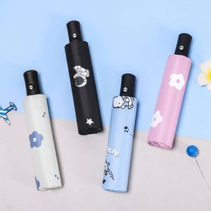 Paraguas de Tubo de Hierro de Doble Uso, Totalmente Automático y Seguro para Adultos, Diseño Clásico Plegable en Tres Secciones, Plegado Manual para Sol y Lluvia - Product Image 5