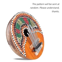 Thumb Piano 7 Keys Adjustable Coconut Shell Painted Thumb Piano Kids' Finger Percussion Keyboard Musical Instrument Mbira