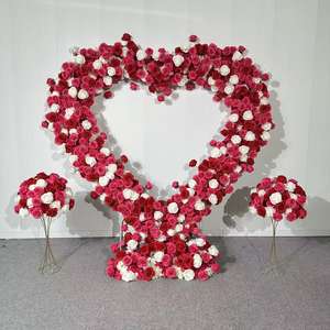 C-HA010 lengkungan hati putih buatan latar belakang lengkungan bunga lengkungan hati mawar 8 kaki cinta lengkungan hati untuk dekorasi pernikahan - Product Image 5