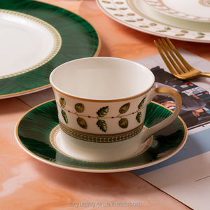 <b>China</b> Factory Luxury Bone <b>China</b> Dinner Plate Set Ceramic Blue Charger Plates with round Engraving Sustainable Dining Room Dishes - Product Image 4