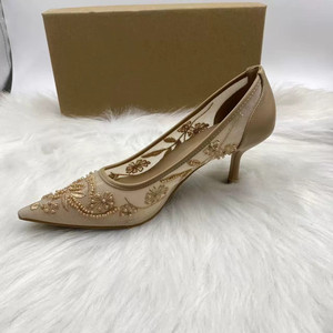 Sandalias de Tacón Medio con Adornos de Pedrería para Mujer, Elegantes Zapatos de Tacón de Calidad Estilo Celebridad - Product Image 4