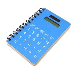 Aangepaste Bedrukte Mini Lederen Hoes Spiraalvormige Pocket Notebook Met Rekenmachine