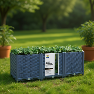 Jardinière avec treillis et portail 47,2x15,7x53,5 pouces en PP, rectangulaire, moderne, pour usage extérieur - Product Image 2