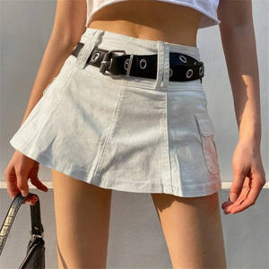2025 Western Street Work Style <span class=keywords><strong>Hot</strong></span> Girl Fried Street <span class=keywords><strong>Minifalda</strong></span> Color sólido Bolsillo lateral Faldas que combinan con todo para <span class=keywords><strong>mujeres</strong></span> - Product Image 1