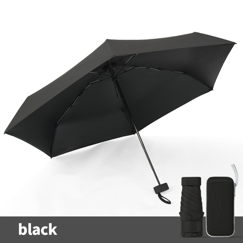 parapluie plat noir + étui capsule plat