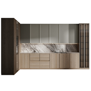 Ensemble d'armoires de cuisine en bois moderne en forme de L Laquées Cuisine compacte Armoire de cuisine pour appartement Fabriqué en Chine - Product Image 1
