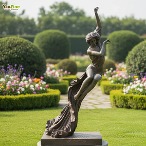 Statua in Bronzo a Grandezza Naturale di <span class=keywords><strong>Donna</strong></span> Danzante, Elegante Scultura Femminile per Decorazione di Giardini e Ville - Product Image 1