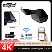 Holroadx Caméra embarquée 4K avant/arrière Plug&Play pour Ford Bronco Sport/Bronco 2021 - 2025 Alimentation par boîte à fusibles Vision nocturne Wi-Fi APP