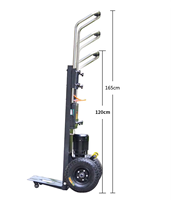Chariot électrique à batterie ternaire de 400 kg avec conception pliable et pneus larges pour les chantiers de construction