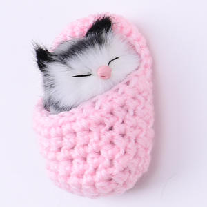 Commercio all'ingrosso 8 pz gatti che dormono in pantofola bambole Mini soffice gattini con miagolii decorazione della casa piccoli suoni per dormire gattino giocattolo - Product Image 6