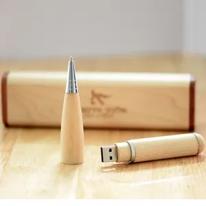 Penna A Sfera di legno contenitore di regalo usb flash drive 4GB 8GB 16GB 32GB Personalizzato Logo usb stick pendrive