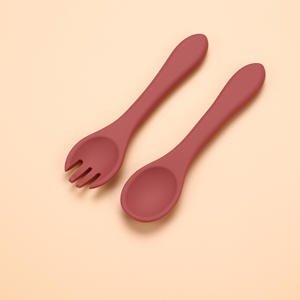 Juego de Vajilla Redonda Portátil de Silicona sin BPA, Diseño Lindo, Plato de Alimentación para Niños, Cuchara y Tenedor para Bebés, Fácil de <span class=keywords><strong>Comer</strong></span> - Product Image 3