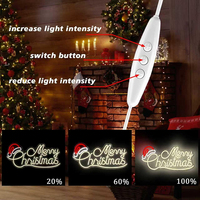 Panneau néon Joyeux Noël avec chapeau de Père Noël, Décoration murale de Noël à LED blanc chaud pour fête à domicile, Nouvel An 2026