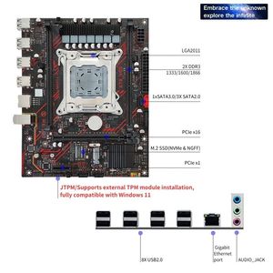 Placa base X79 LGA2011 <span class=keywords><strong>DDR3</strong></span> 1866MHz M.2 NVMe + NGFF SATA3.0 TPM ranura USB2.0 PCIeX16 para estación de trabajo PC - Product Image 3