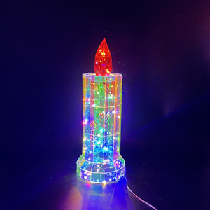 Handmade Modern Yingxiang Crafts Christmas <b>LED</b> Candle Craft <b>Xmas</b> Home Decorative Gifts USB-powered RGB Color Iridescent - Product Image 1