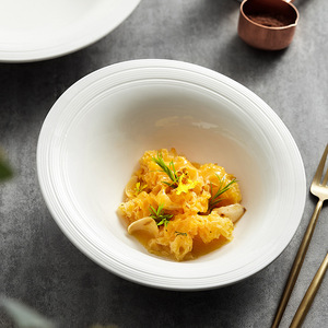 Bol à salade en céramique surélevé et incliné, origine Quanzhou, grande valeur esthétique, grande taille pour légumes, vaisselle de style japonais - Product Image 1