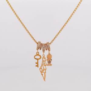 Nuovo zircone Palestine collana di gioielli islamici in acciaio inox 316l PVD placcato oro 18k combinazione collana palestina - Product Image 6