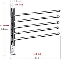 Porte-serviettes pivotant en acier inoxydable pour salle de bain gain de place Swing Out 180 Rotation Porte-serviettes