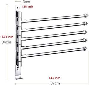 Portasciugamani girevoli in acciaio inossidabile per il <span class=keywords><strong>bagno</strong></span> portasciugamani con rotazione a 180 gradi <span class=keywords><strong>salvaspazio</strong></span> - Product Image 4