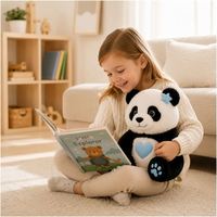 Peluche Panda Prête à la Câliture, Douce et Confortable avec Cœur LED