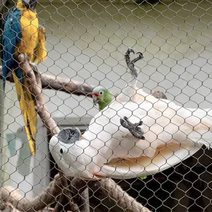फैक्टरी बिक्री के लिए पक्षी पिंजरों canaries स्टेनलेस स्टील तार रस्सी मेष नेट एवियरी जाल
